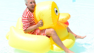 Break Out The Photoshop, It's Lee Corso On A Big Inflatable Duckie!